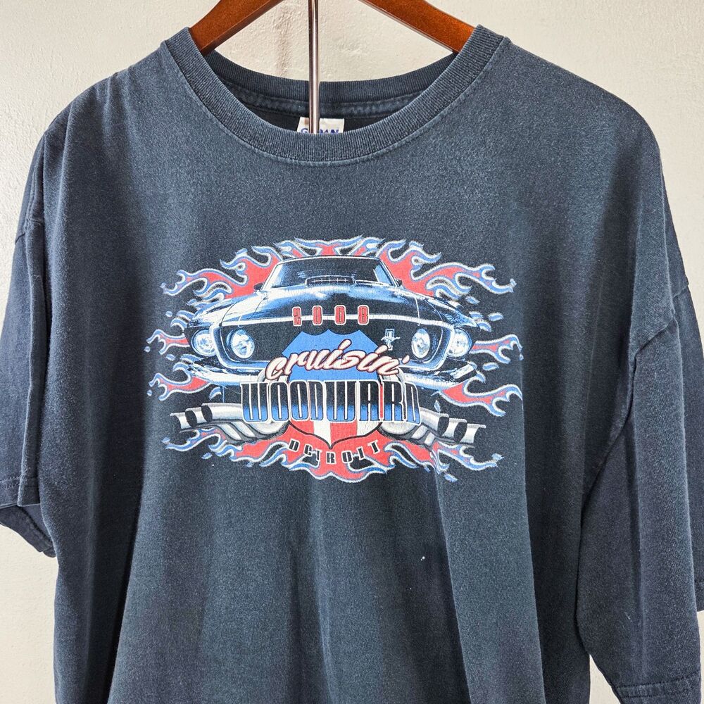 Vintage Y2K Cruisin Woodward Detroit Muscle Car Gildan Shirt Sz XL